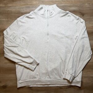 Lululemon Sweater Men 2XL Heathered Bone Frech Terry Oversized Half Zip Hiking